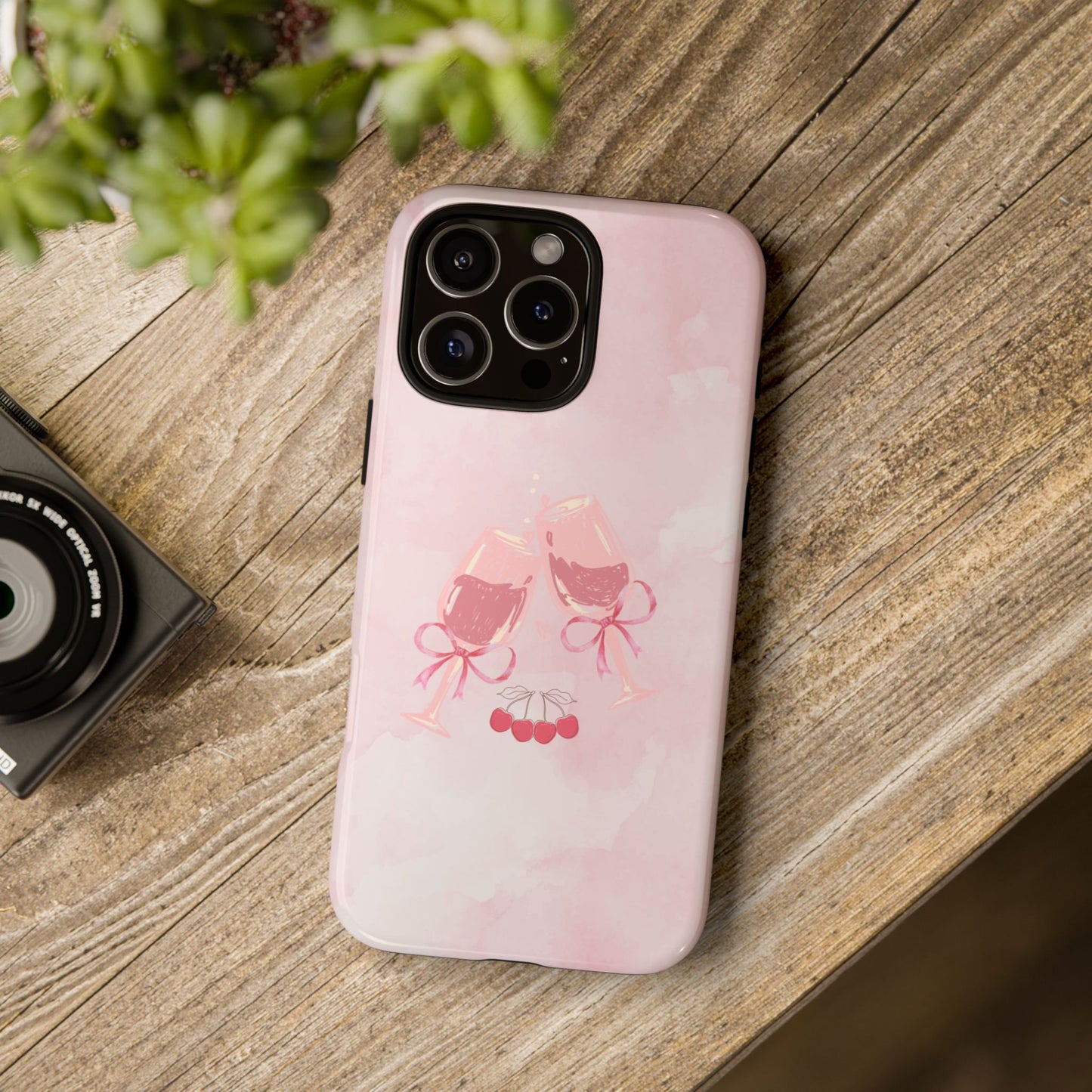 Stylish Wine Design Pink Phone Case