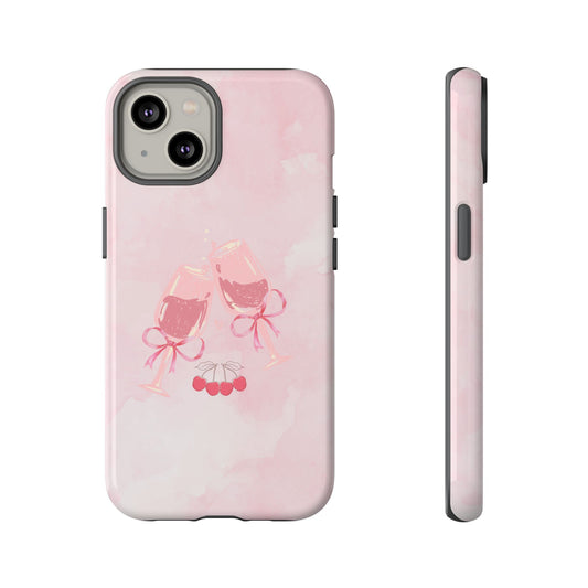 Stylish Wine Design Pink Phone Case