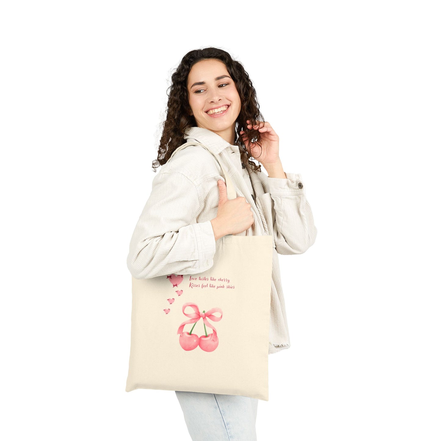 Stylish Cherry Love Tote Bag